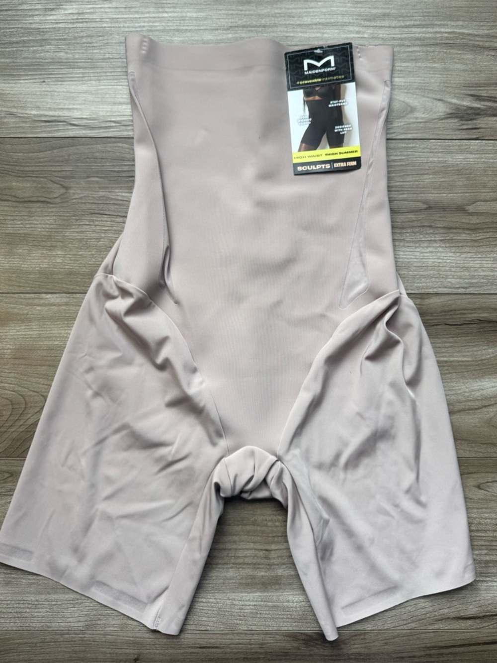 MAIDENFORM Women's Shapewear High-waist Thigh Slimmer Tan Size Medium Sculpts